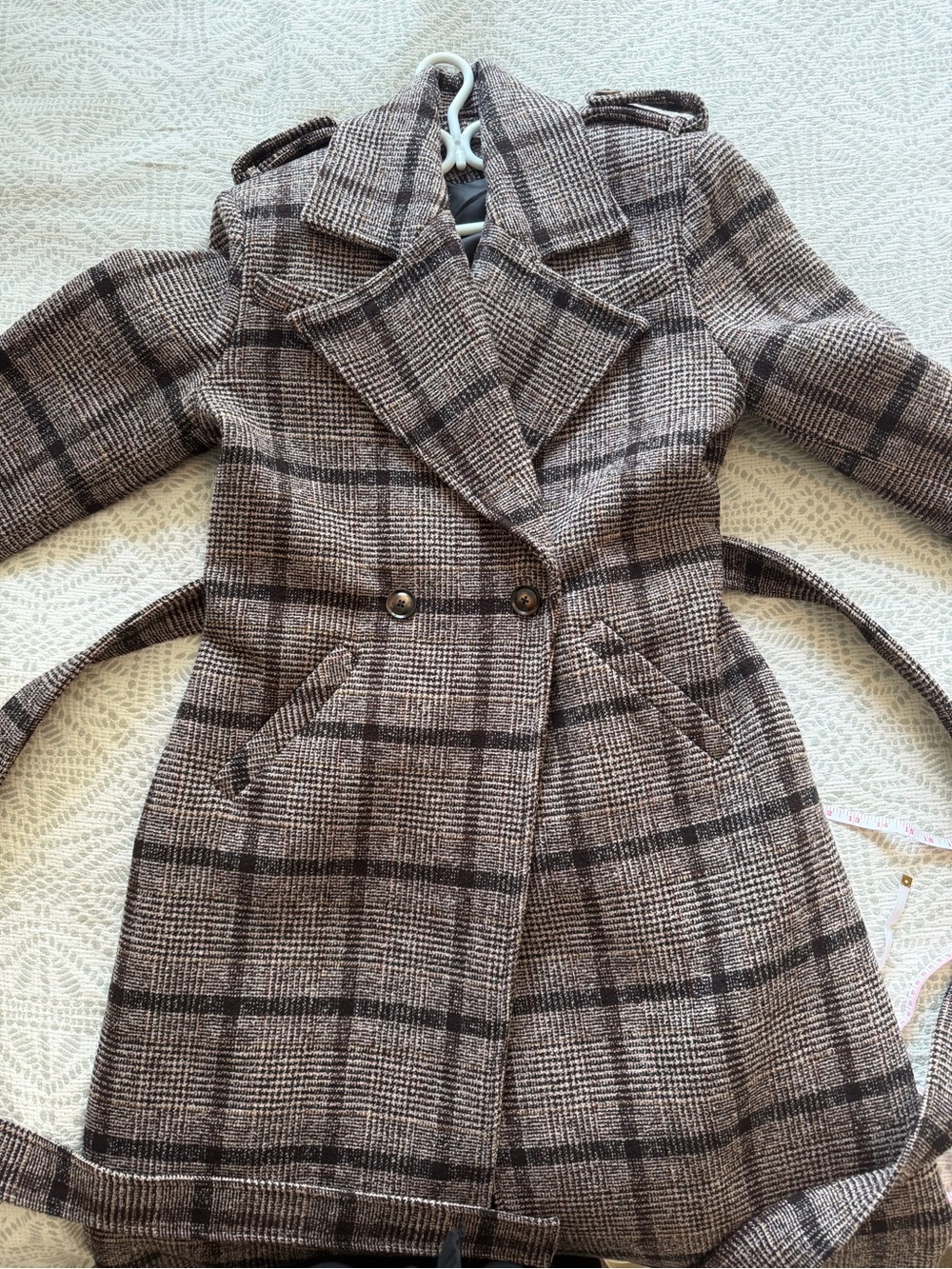 NWOT42% Wool Heavyweight Oversized Plaid Long Coat – Boutique Sample Fits S-L - Picture 10 of 16